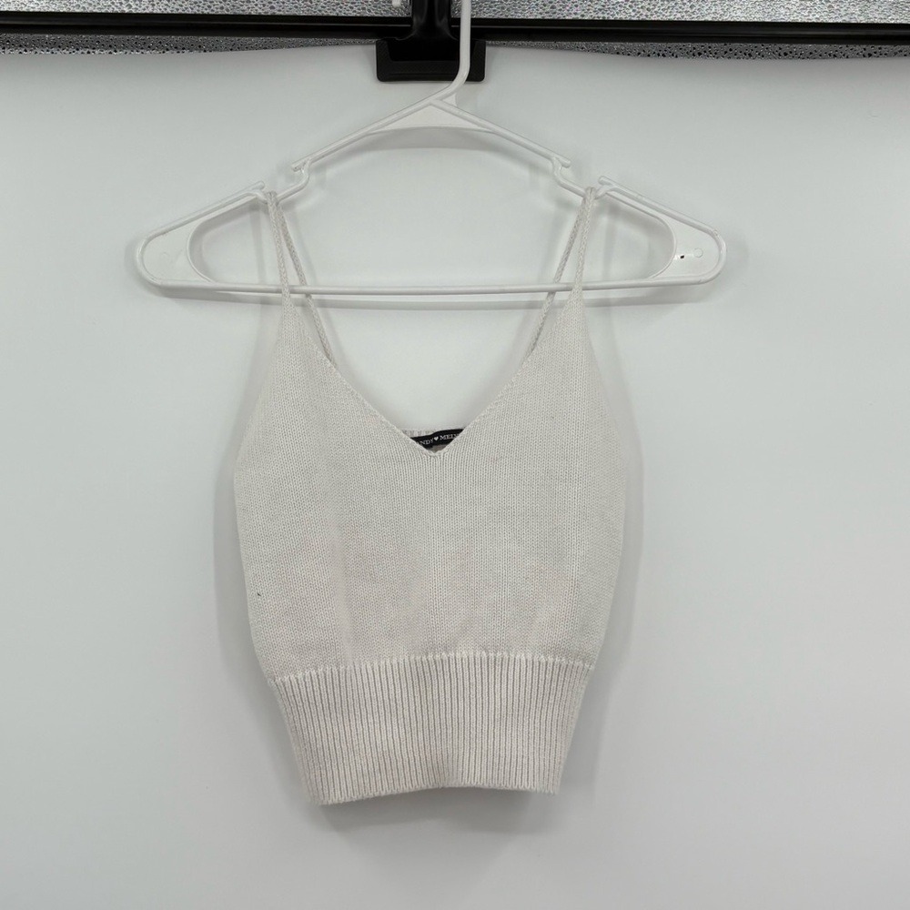 Brandy Melville white knit crop top small